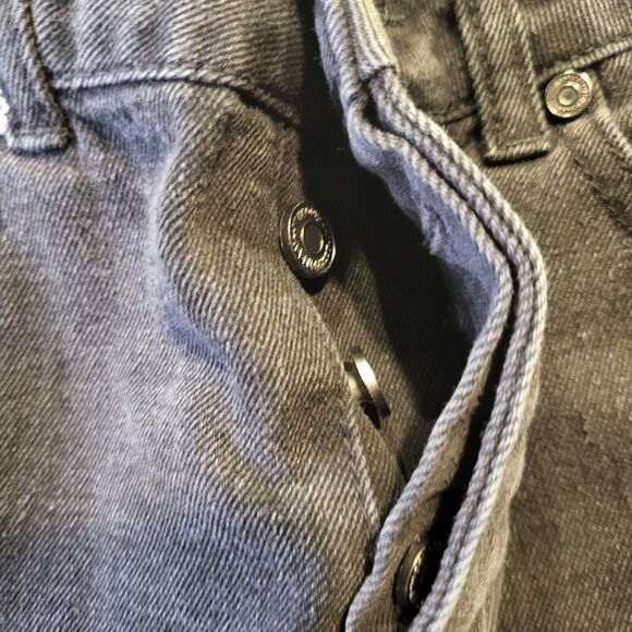 Boohoo Man Mens 32x30 Black Straight Leg Distressed Denim Button Fly - Picture 4 of 12